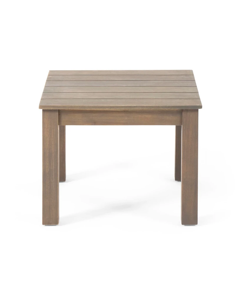 Simplie Fun Acacia Wood Side Table With Slatted Top