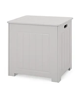 Streamdale Furniture Modern Faux Wood Bathroom Hamper With Flip Top Lid