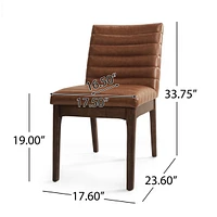 Streamdale Furniture Mid-Century Modern Dining Chair Set With Channel Stitching And Splayed Legs