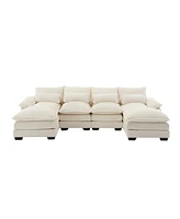 Streamdale Furniture Spacious U-Shape Sectional Sofa with Durable Chenille Fabric