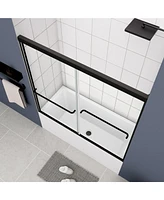 Streamdale Furniture Bypass Shower Door, Sliding, 56"-60"W x 58"H, Tempered Glass, Matte Black