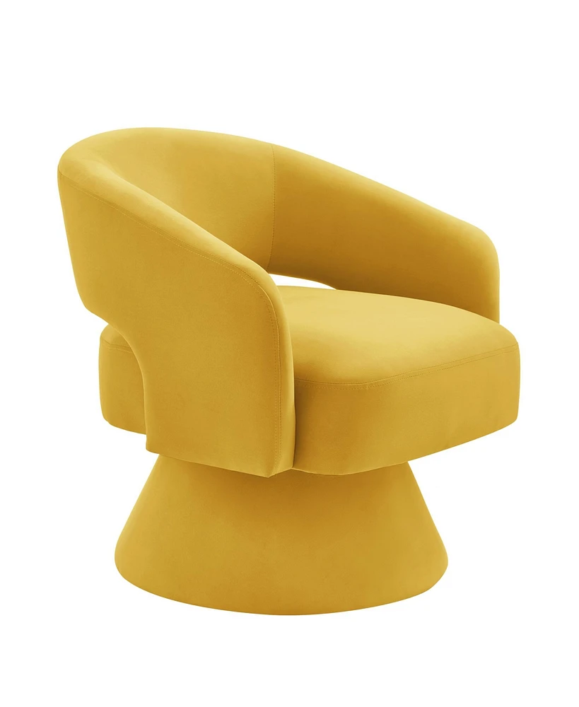 Simplie Fun Modern Swivel Accent Chair: Velvet, Open Back, 360° Rotation