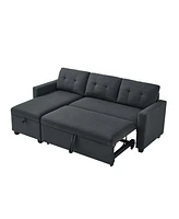 Streamdale Furniture Pull-Out Sectional Sofa with Storage Chaise and Sleeper