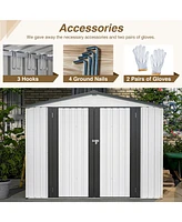 Streamdale Furniture 8 x 6 Ft All-Weather Metal Storage Shed with Lockable Doors