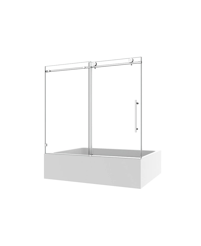 Streamdale Furniture Frameless Shower Door with Adjustable Soft-Close, 5/16" Tempered Glass