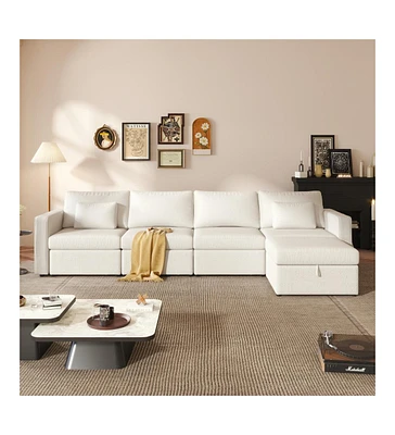 Simplie Fun Oversized Modular Sectional Sofa with Storage