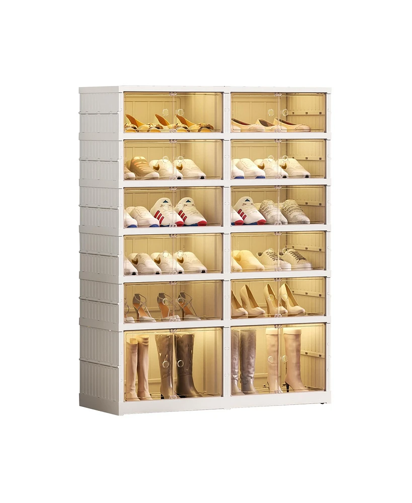 Simplie Fun 6-Tier Shoe Storage Cabinet with Doors for 24 Pairs