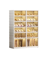 Simplie Fun 6-Tier Shoe Storage Cabinet with Doors for 24 Pairs