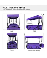 Streamdale Furniture Folding Wagon with Canopy, All-Terrain Wheels, and Storage