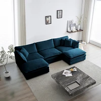 Streamdale Furniture 5-Seater U-Shaped Sectional Sofa with Ottomans