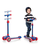 Costway 3-Wheel Kids Scooter Toddler Folding Balancing Kick with Light-up Led Wheel Light