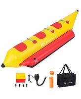 Costway 3-Person Inflatable Banana Boat with Boating and Water Sports Electric Air Pump