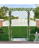 Slickblue 6.8 Feet Garden Arbor with Trellises for Climbing Plant Vine Rose