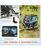 Slickblue Dog Bike Trailer Foldable Pet Cart with 3 Entrances for Travel