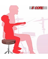 5 Core Drum Throne • Height Adjustable Guitar Stool • Thick Padded Comfortable Drummer Chair Brown Ds Ch Br