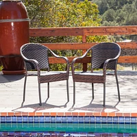 Stackable Pe Wicker Armchair For Outdoor Comfort