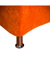 Venus Modern Microfiber Barrel Chair With Cutout Back