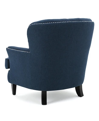 Simplie Fun Diamond Tufted Navy Blue Club Chair