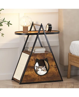 Streamdale Furniture Multifunctional Cat House End Table: Storage, Play, and Rest