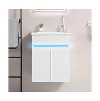 Elegant 16" Bathroom Vanity with Radar Sensing Light and Ample Storage