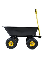 Streamdale Furniture Folding Poly Garden Dump Truck, Steel Frame, 10" Pneumatic Tires