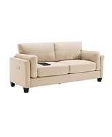 Streamdale Furniture Modern 2-Piece Sofa Set with Usb Charging Ports