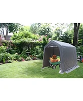 7x8FT Outdoor Storage Shed for Motorcycle, Atv, Tools, Grey