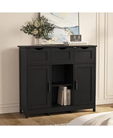 Streamdale Furniture 3-Drawer Sideboard with Ample Storage and Adjustable Shelves