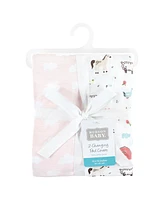 Hudson Baby Infant Girl Cotton Changing Pad Cover, Girl Farm Animals, One Size