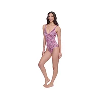 Profile by Gottex Women's Pretty Wild V-Neck One Piece Swimsuit