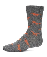 Memoi Boys Galloping Horse Cotton Crew Socks