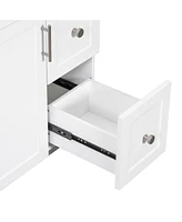 Streamdale Furniture 36" White Bathroom Vanity Cabinet with Soft-Close Door