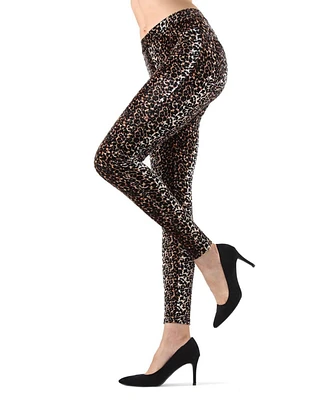 MeMoi Women's Vivacious Leopard Cropped Stretch Legging