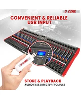 5 Core Audio Mixer 24 Channel Dj Controller Professional Sound Board Bluetooth Usb Mx 24CH