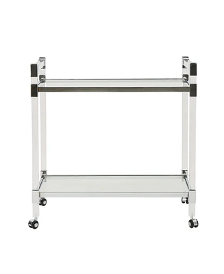 Simplie Fun Versatile Glass And Plastic Bar Cart For Serving And Display