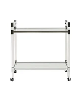 Simplie Fun Versatile Glass And Plastic Bar Cart For Serving And Display