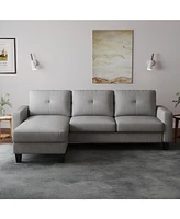 Streamdale Furniture Cozy L-Shape Sofa with Polyester Fabric for Small Spaces