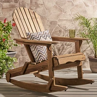 Malibu Acacia Wood Adirondack Rocking Chair