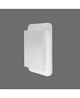 Recessed White Metal Medicine Cabinet with Mirror and Shelves