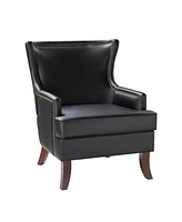 Hulala Home Mid-century Modern Angeles Leather Accent Armchair