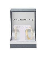 And Now This Clear Crystal Twist Diamond Cut Hinged Hoop Earring