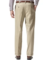 Dockers Men's Comfort Relaxed Pleated Cuffed Fit Khaki Stretch Pants