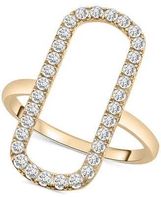 Diamond Open Rectangle Statement Ring (1/2 ct. t.w.) in 14k Gold, Created for Macy's