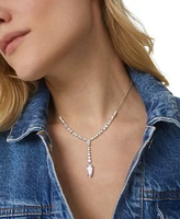 Eliot Danori Rhodium-Plated Cubic Zirconia Lariat Necklace, 16" + 2" extender, Created for Macy's