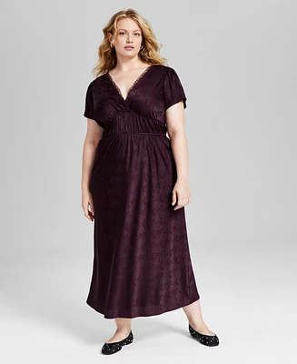 And Now This Trendy Plus Lace-Trim Empire-Waist Dress, Created for Macy's