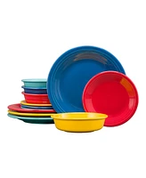 Fiesta Vibrant Classic Rim 12 Pc. Dinnerware Set, Service For 4