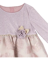 Rare Editions Baby Girl Lurex And Organza Social Dress