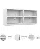 Streamdale Furniture Bush 2-Shelf Bookcase Set in Pure White