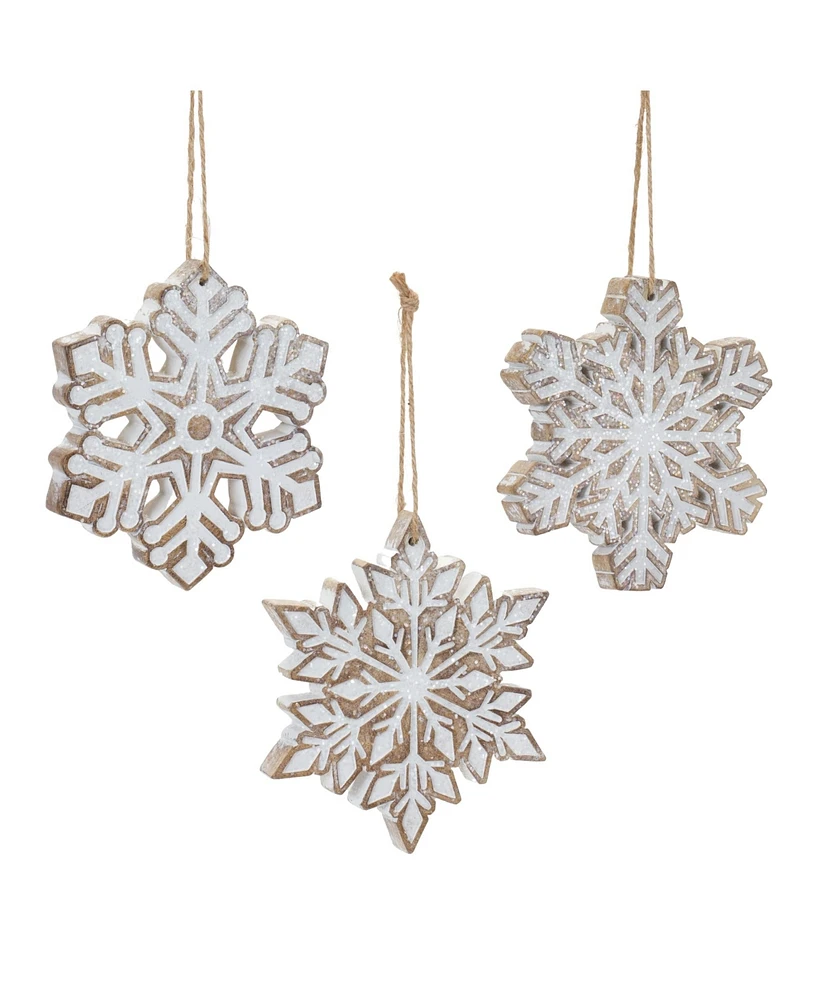 Slickblue Glittered Snowflake Ornament (Set of 3)