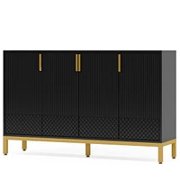 Tribesigns Modern Storage Cabinet, 59 Inch Console Cabinet Sideboard Buffet with 4 Doors & Gold Metal Base, Entryway Cupboard Furniture for Li